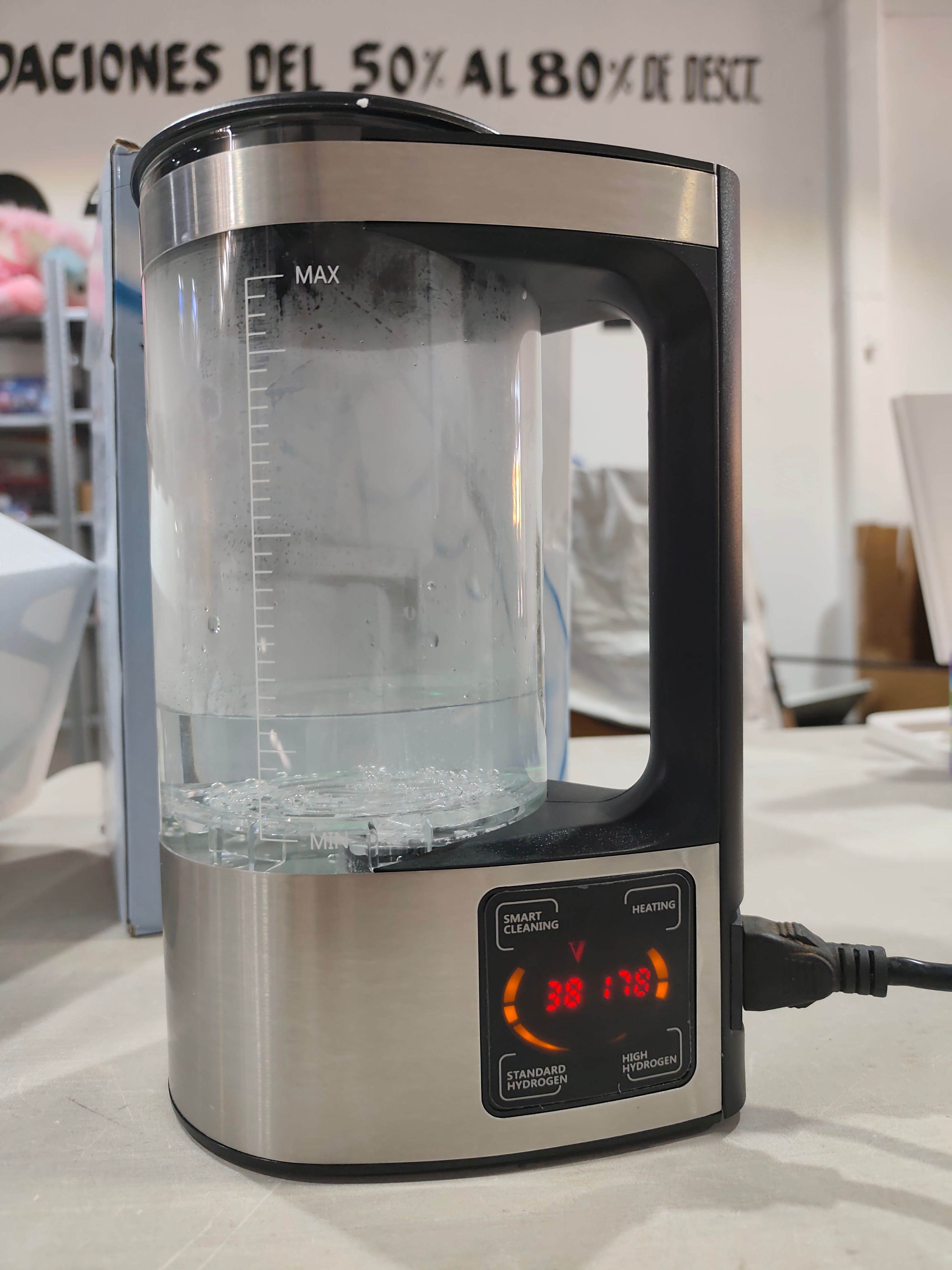 generador portátil de agua rica en hidrógeno