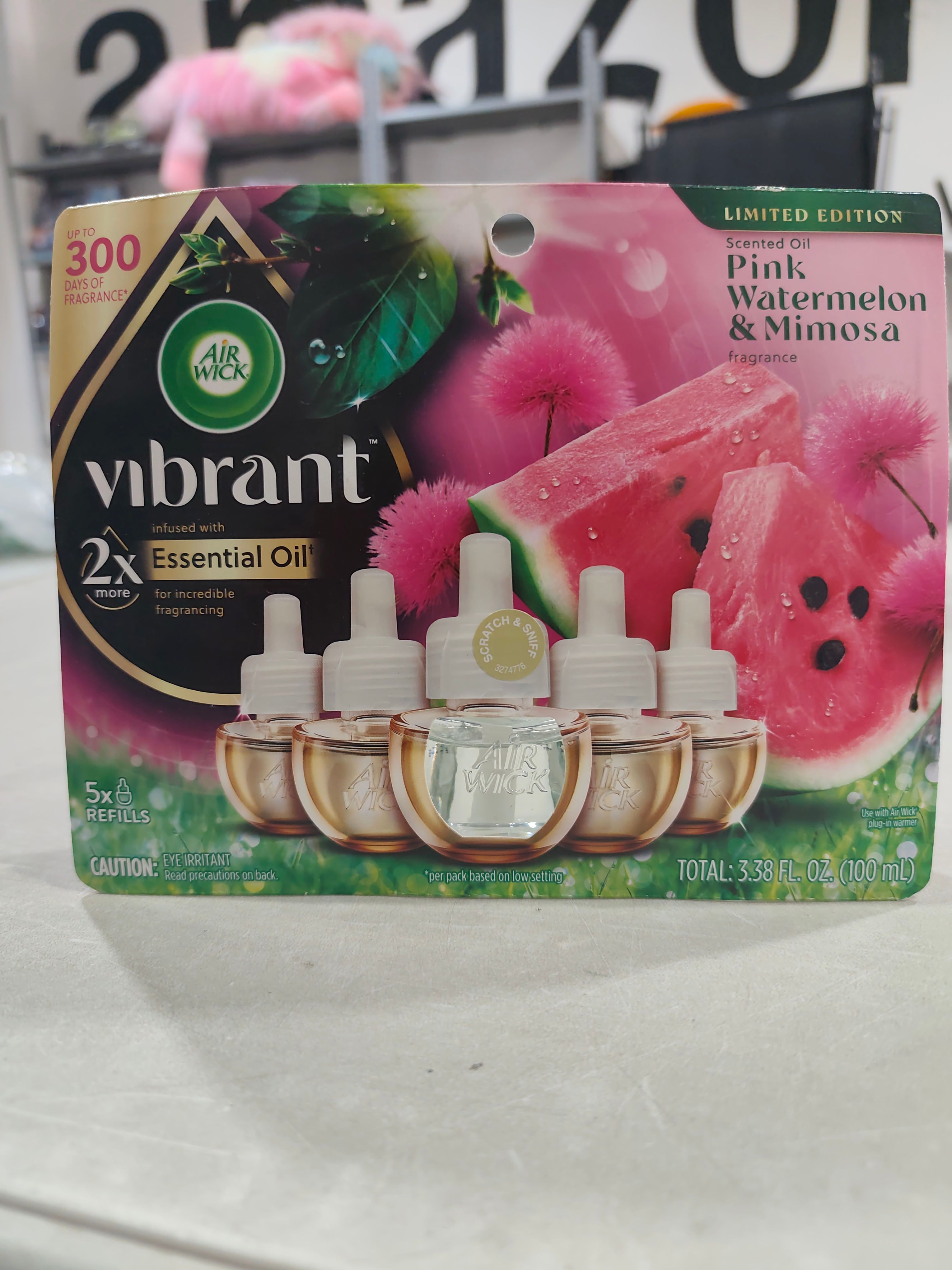 Aromatizante Air Wick Vibrant Essential Oil Limited Edition sandía 