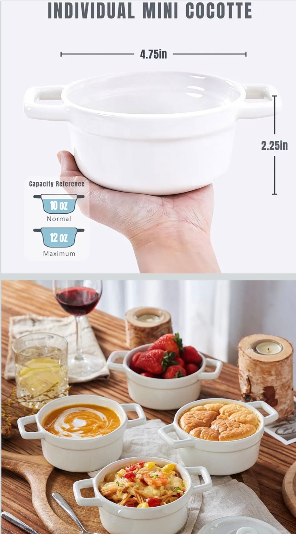 Juego de 4 Cazuelas de Ceramica