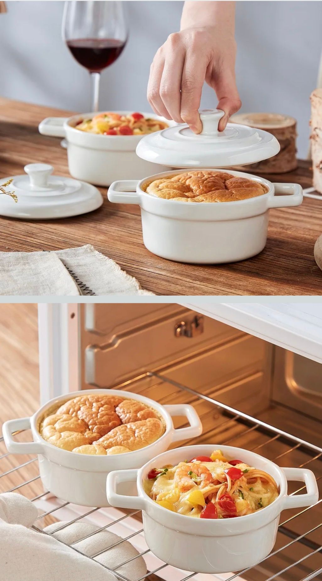 Juego de 4 Cazuelas de Ceramica