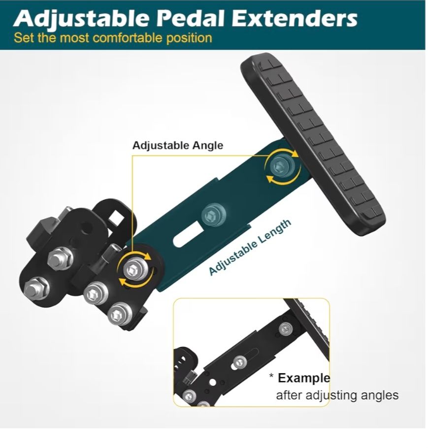 Extensores de pedal de gas y freno para conductores cortos