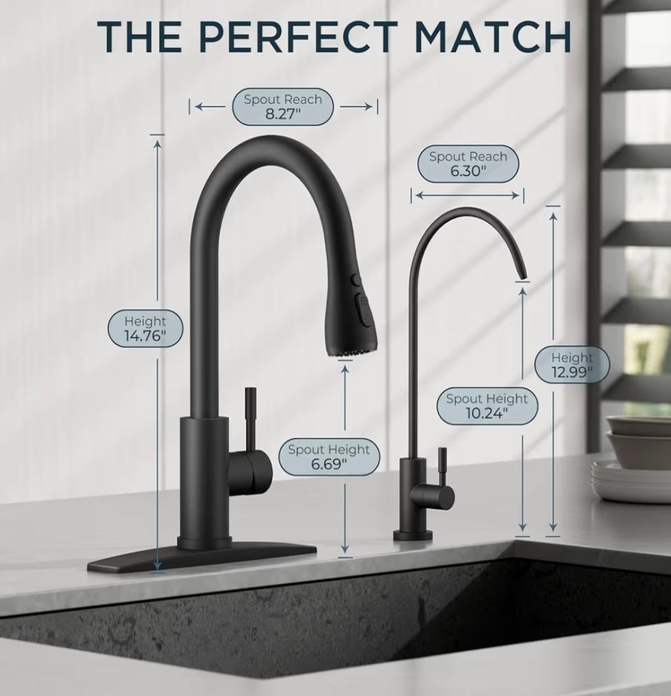 FORIOUS - llave de cocina y llave de filtro de agua