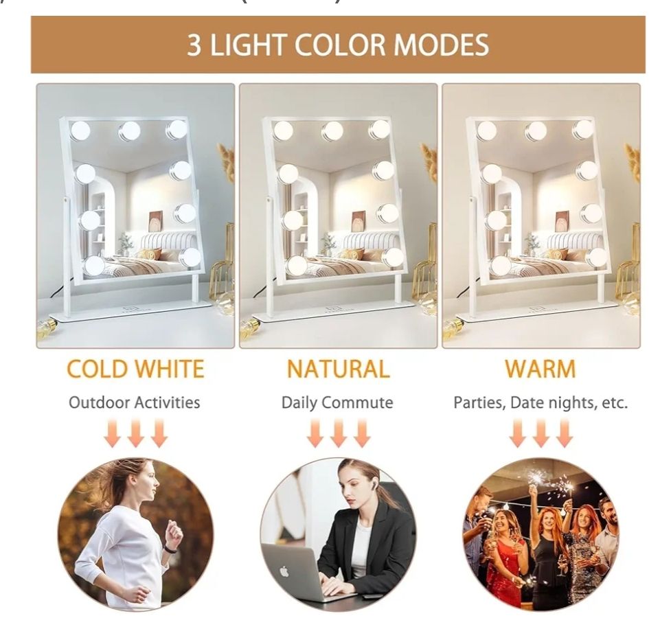 Espejo Hollywood con luz