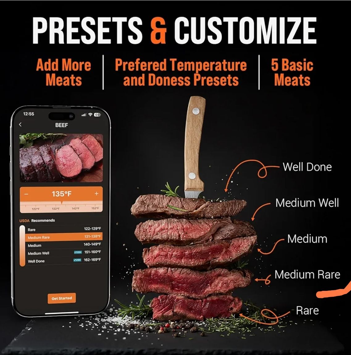 Termómetro de carne inalámbrico