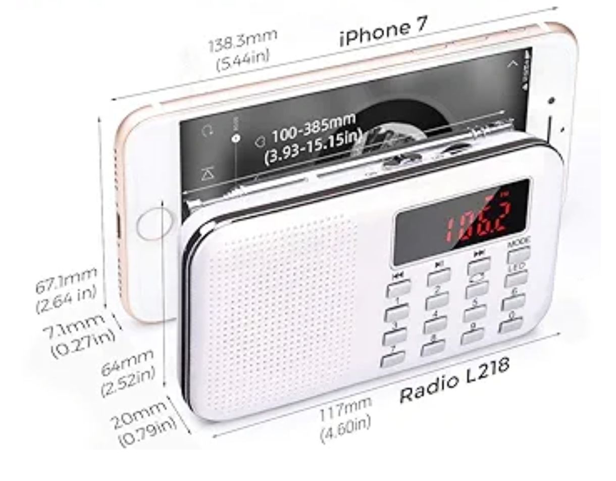 PRUNUS - Mini radio portátil AM FM