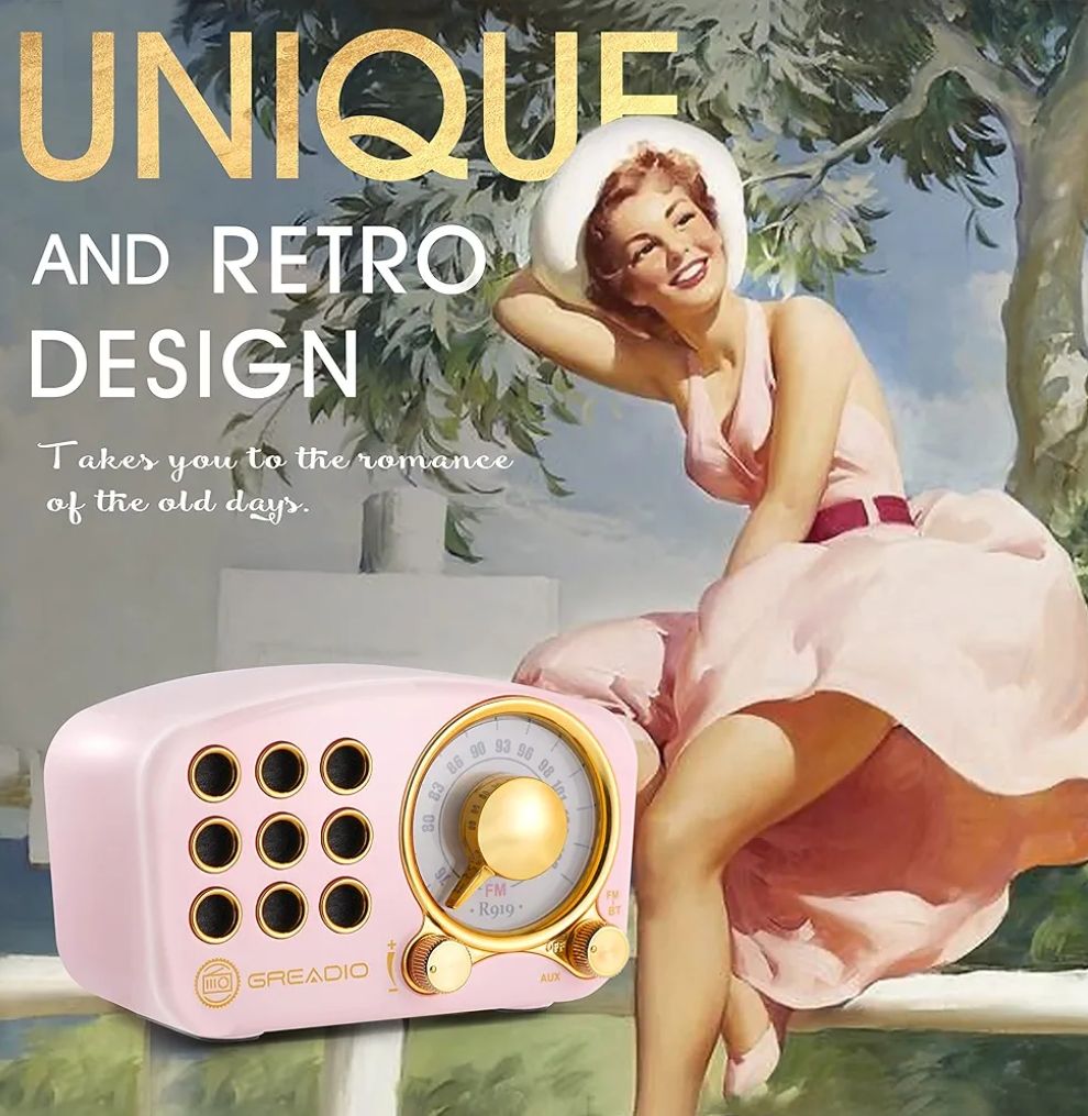 Altavoz Bluetooth retro, radio