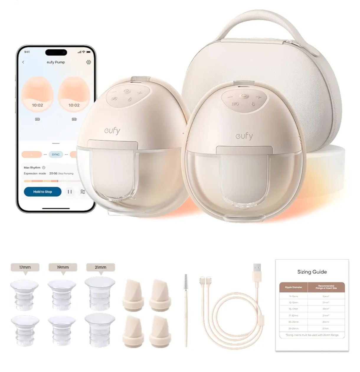 eufy Security - Extractor de leche portátil con calefacción S1 Pro