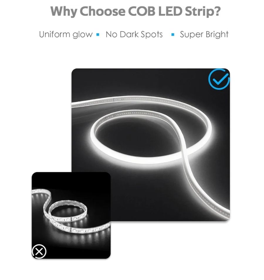 Tira de luces LED COB de 110 V