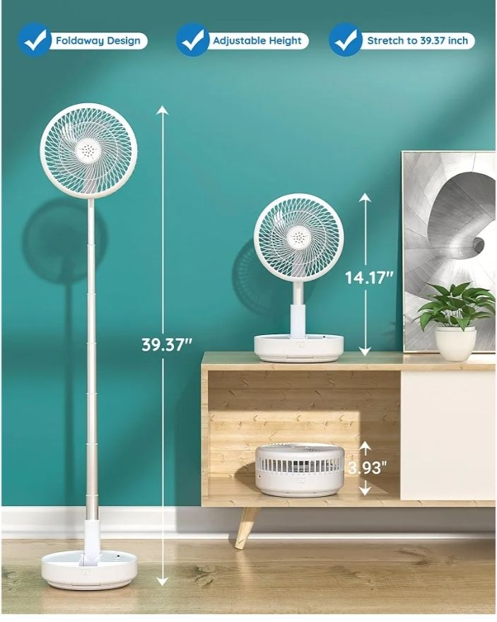 Primevolve Ventilador de pie oscilante portátil