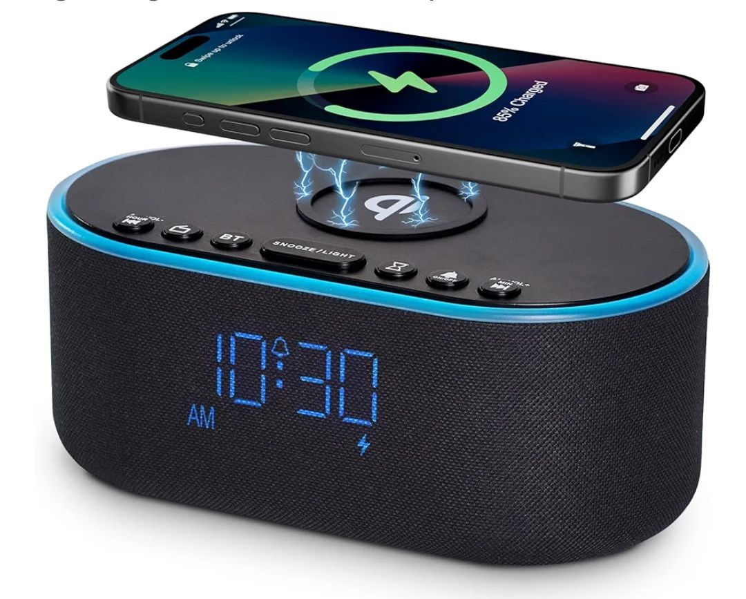 Radio despertador de carga inalámbrica