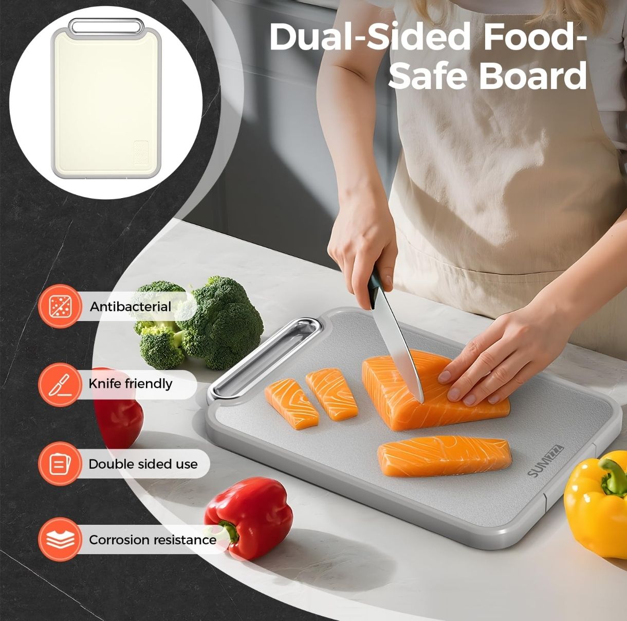 Tabla De Cortar Grande De Acero Inoxidable