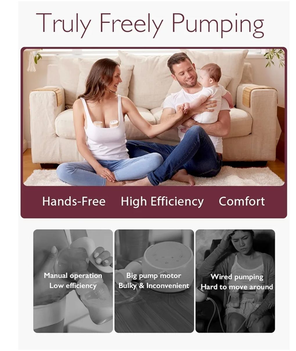 Momcozy - Bomba extractora de leche manos libres S12 Pro