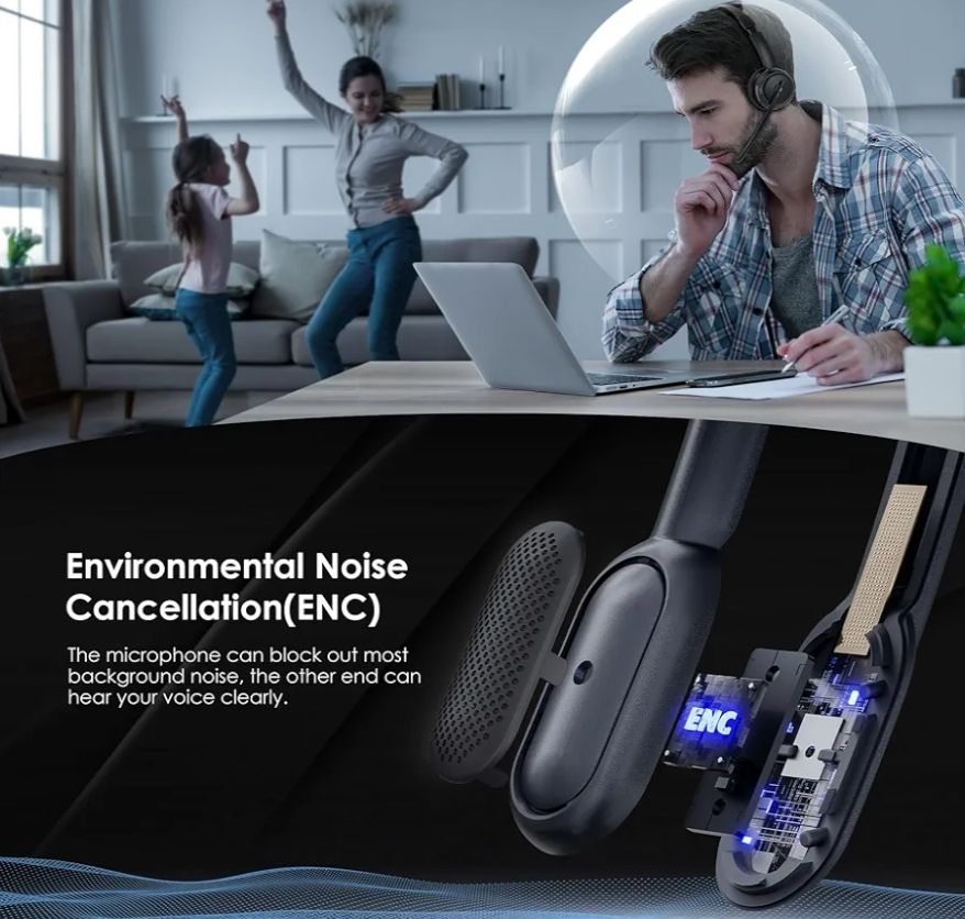 Auriculares ANC y ENC mejorados con micrófono para PC