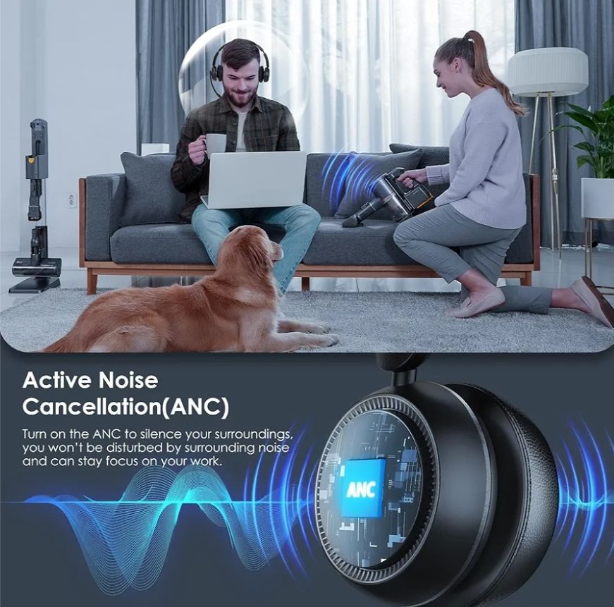 Auriculares ANC y ENC mejorados con micrófono para PC