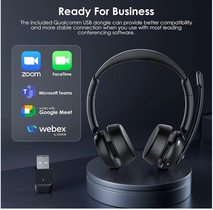 Auriculares ANC y ENC mejorados con micrófono para PC