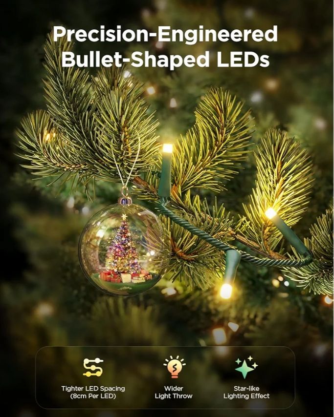  Luces brillantes de Navidad de 99 pies