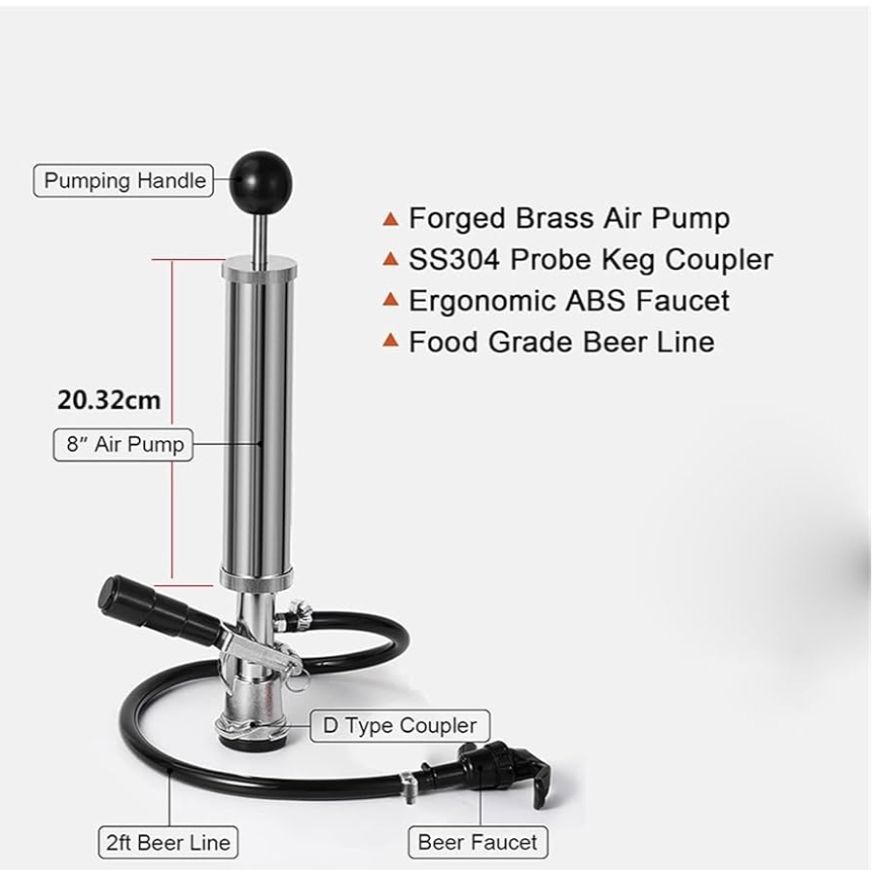 QFDRRFIJT 1 grifo for barril de cerveza de 8 pulgadas