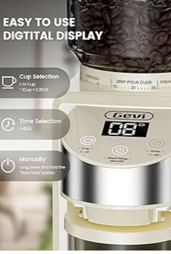 Gevi - Molinillo de café eléctrico