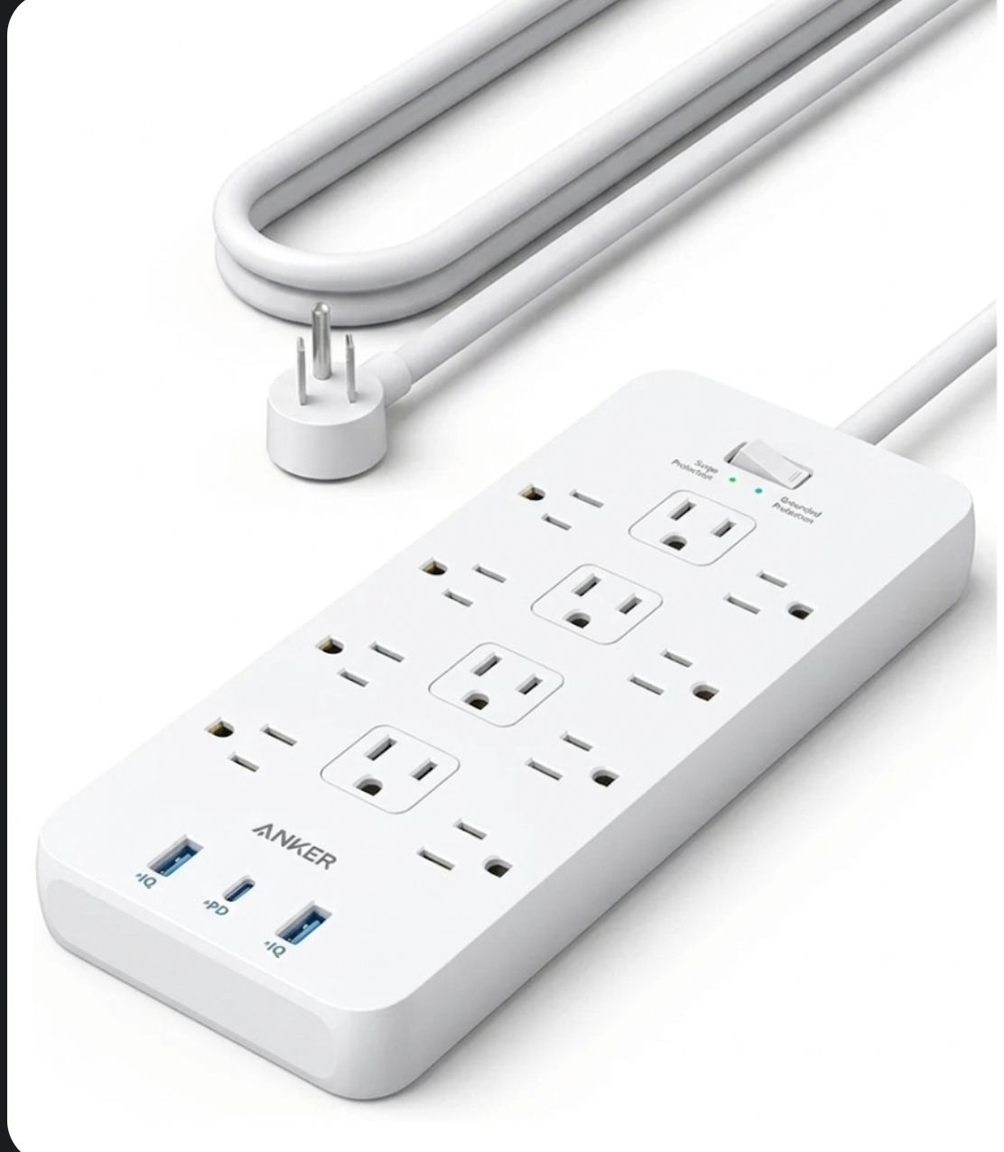 Anker - Tira de alimentación con protector de sobretensiones (2100J)