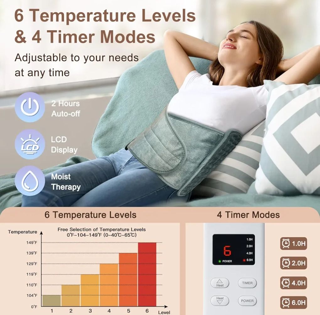 Almohadilla térmica para aliviar el dolor de espalda