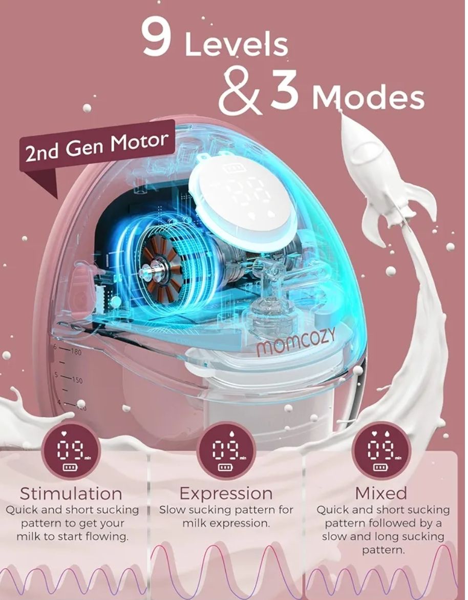 Momcozy Extractor de Leche Manos Libres Estilo Móvil
