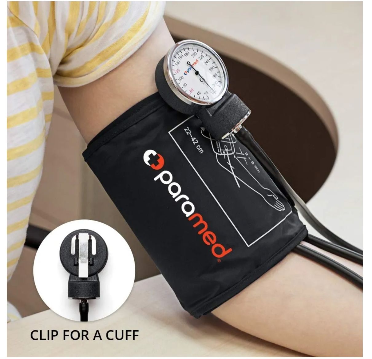 PARAMED Esfigmomanómetro aneroide - Puño manual de presión arterial 