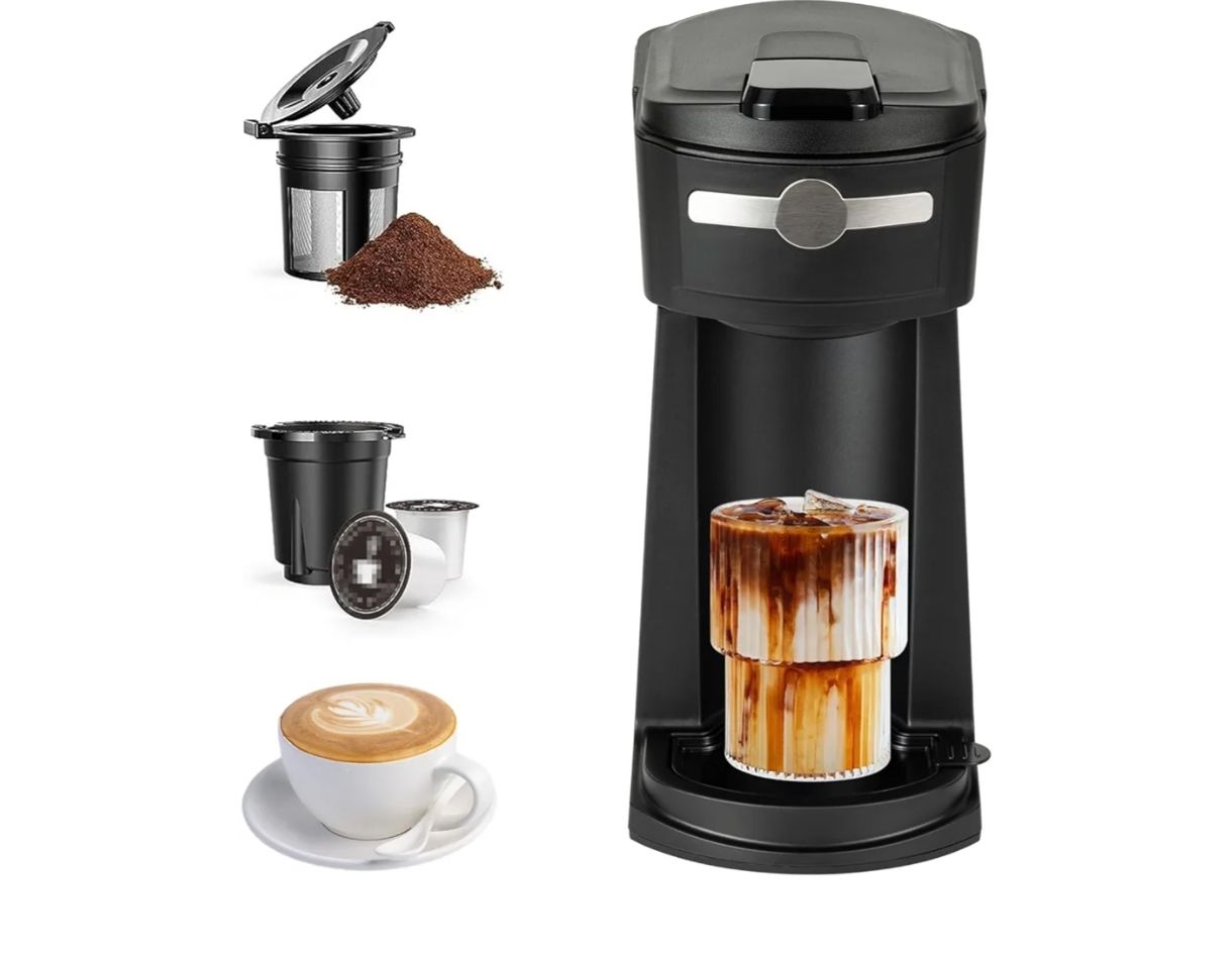 Cafetera de taza K de una sola porción 2 en 1 máquina