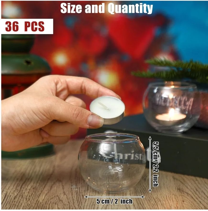 Uiifan - 36 portavelas votivos redondos a granel, 1.97 x 2.17 pulgadas