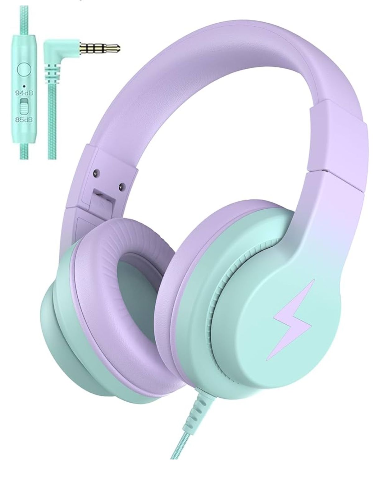 Candy bila | Auriculares con cable para niños, con micrófono