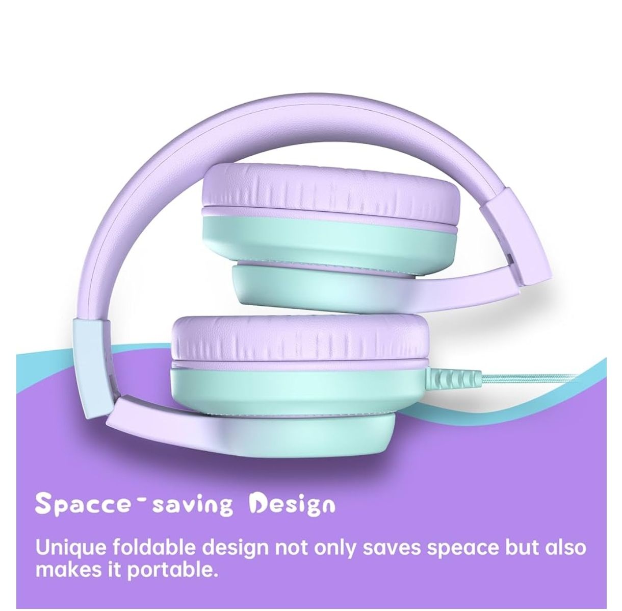 Candy bila | Auriculares con cable para niños, con micrófono