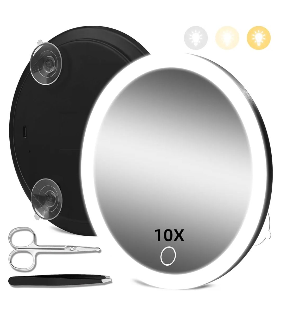 Espejo de aumento 10X con luces