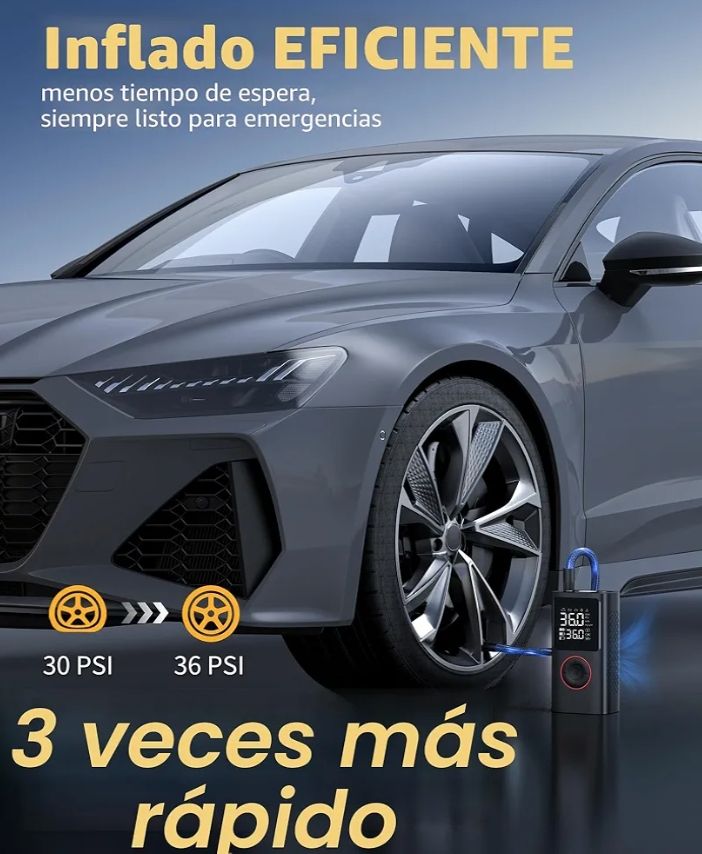 Inflador de neumáticos, compresor de aire portátil