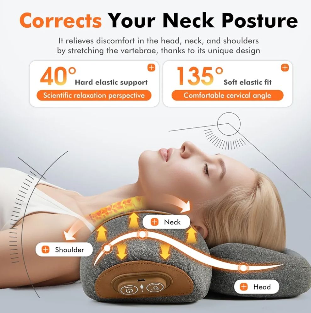 Almohada masajeadora de cuello térmica