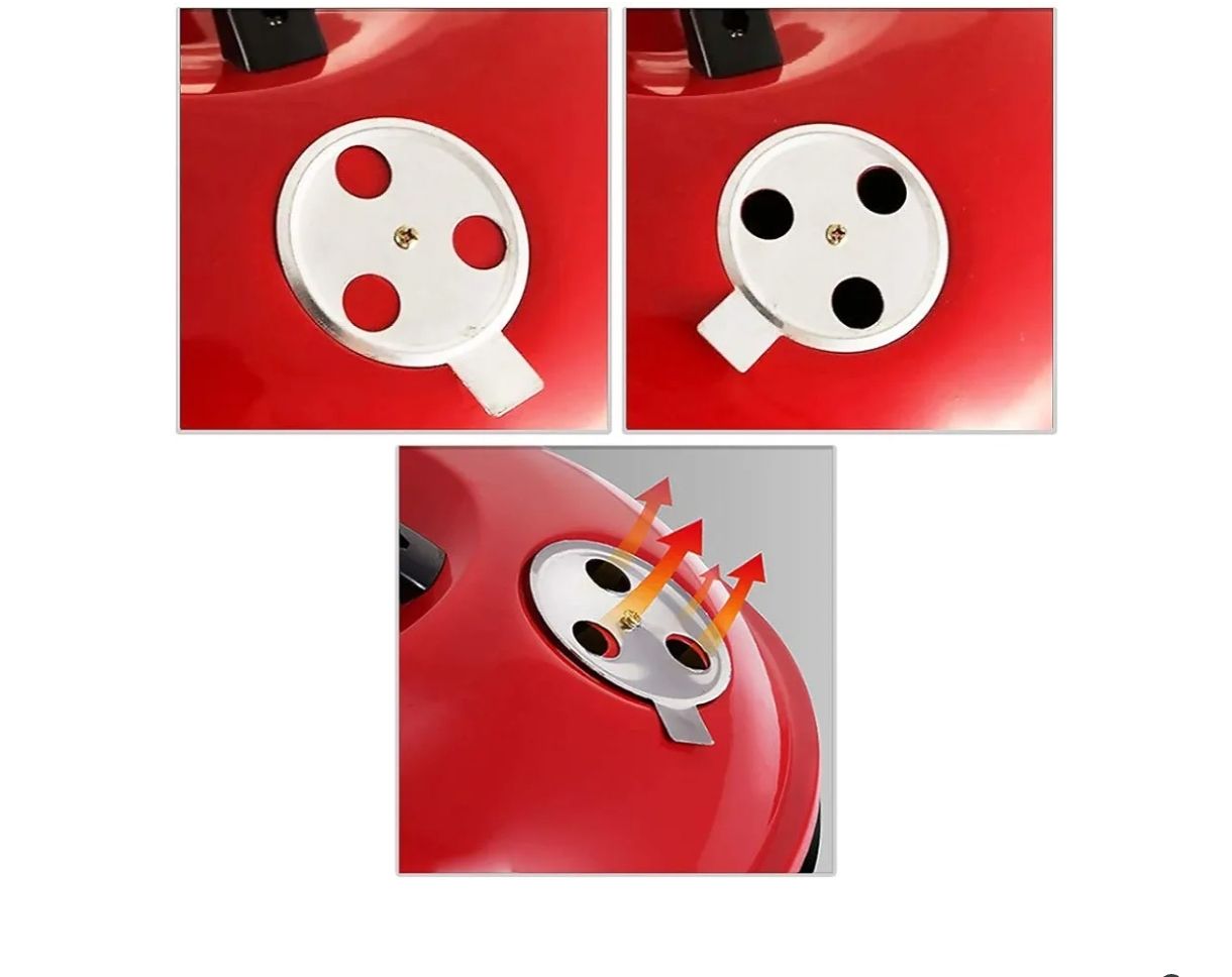 Asador al Carbón Circular Portátil Rojo