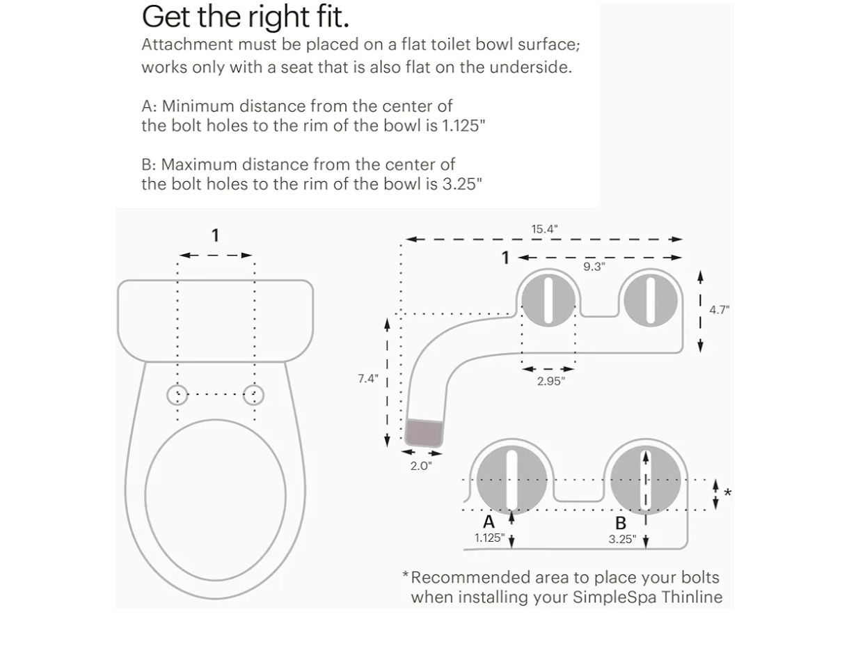 Brondell Bidet Thinline SimpleSpa SS-150 