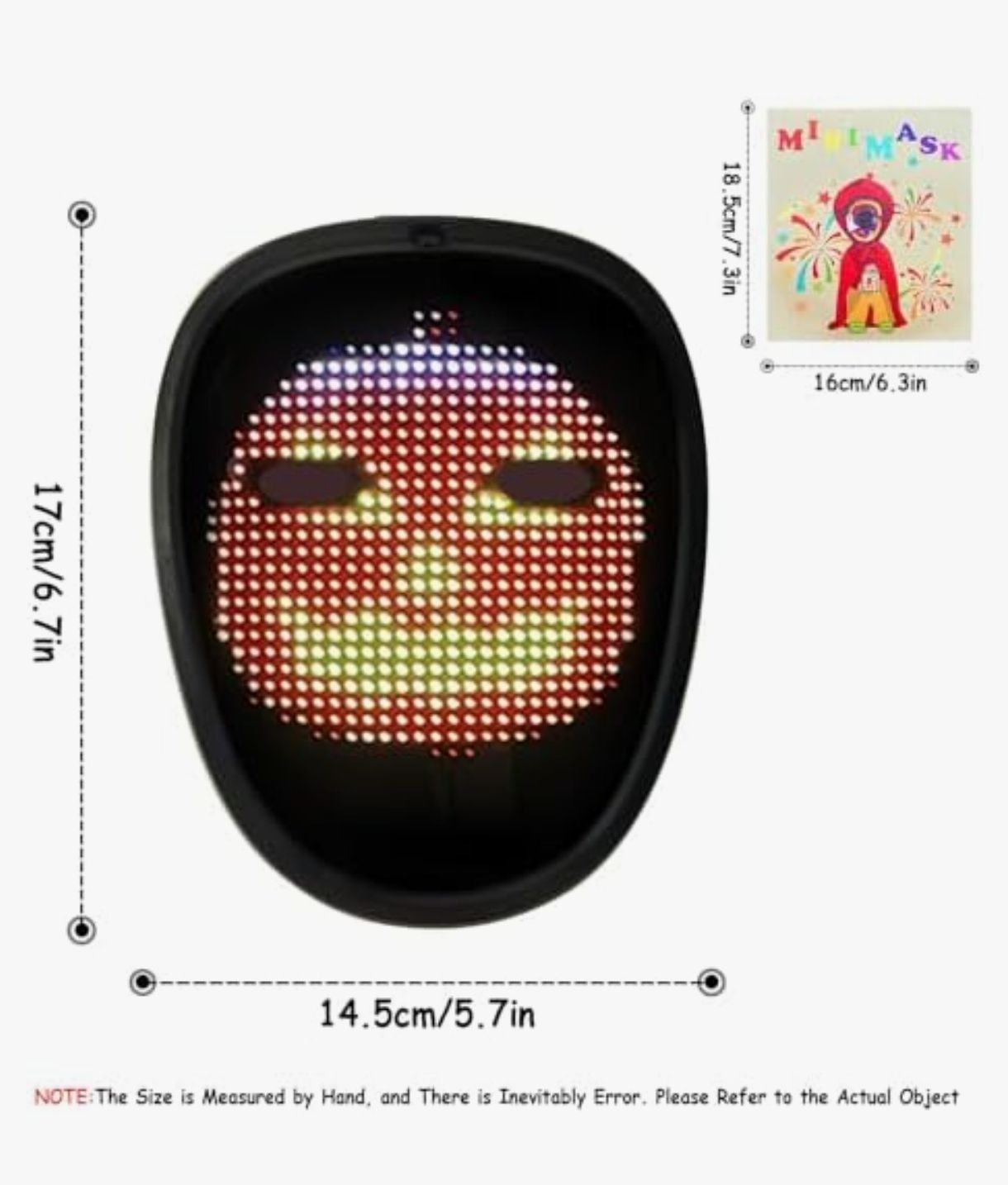 áscara LED para niños con detección de gestos