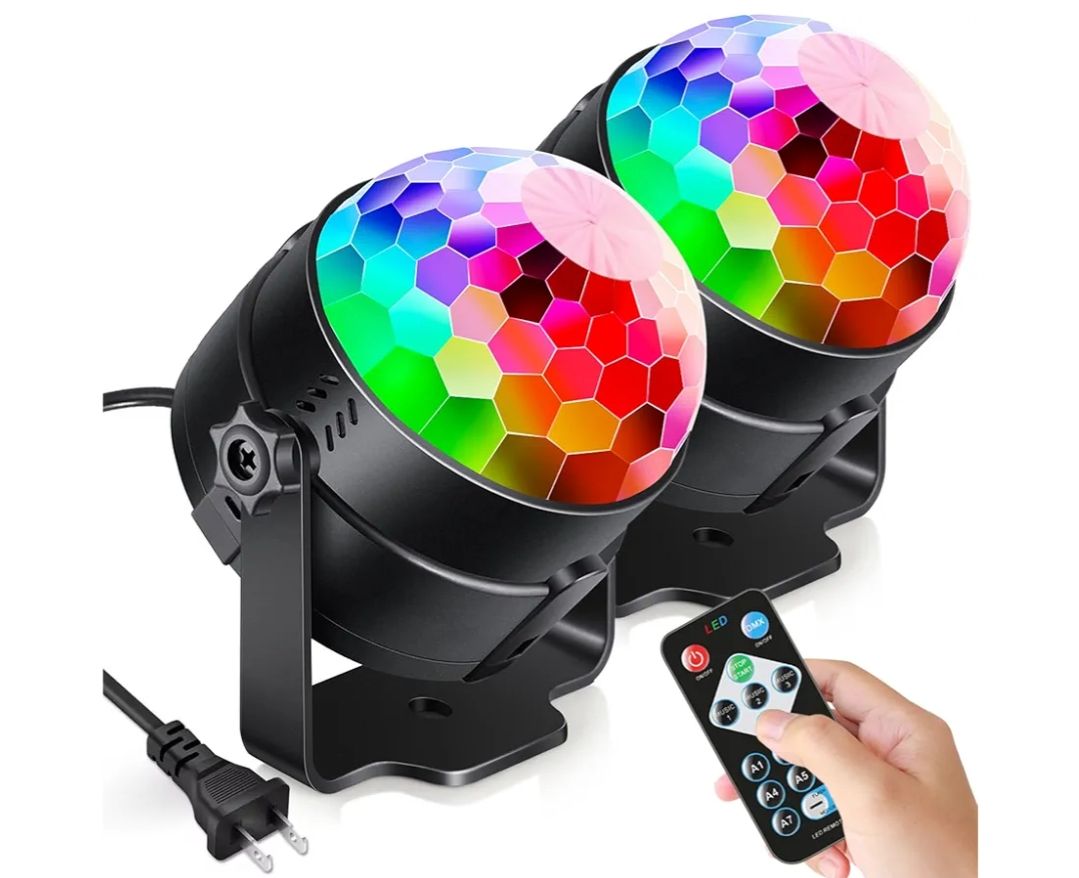 Pack de 2 luces para fiesta activadas por sonido con control remoto