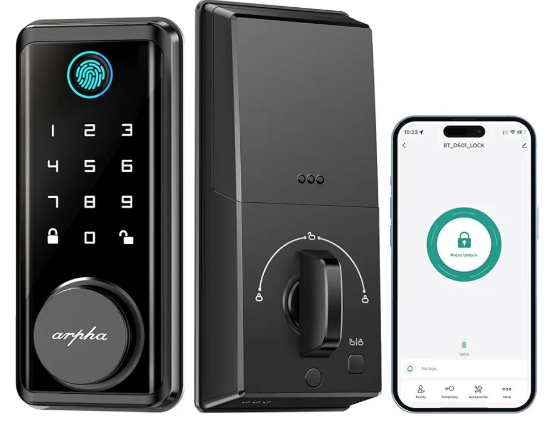 Cerradura de puerta con huellas dactilares