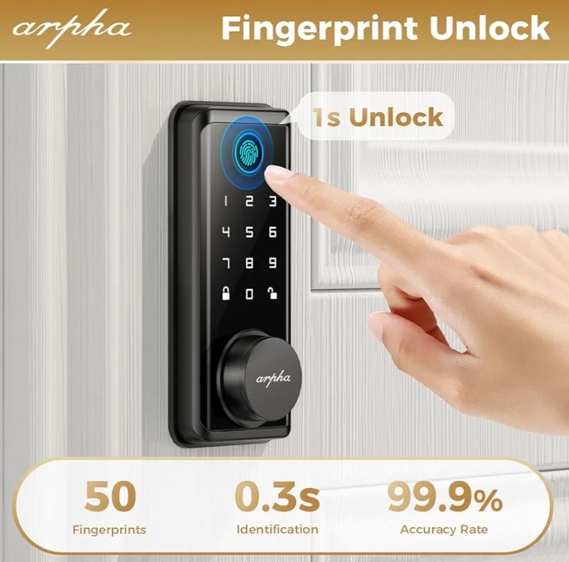Cerradura de puerta con huellas dactilares