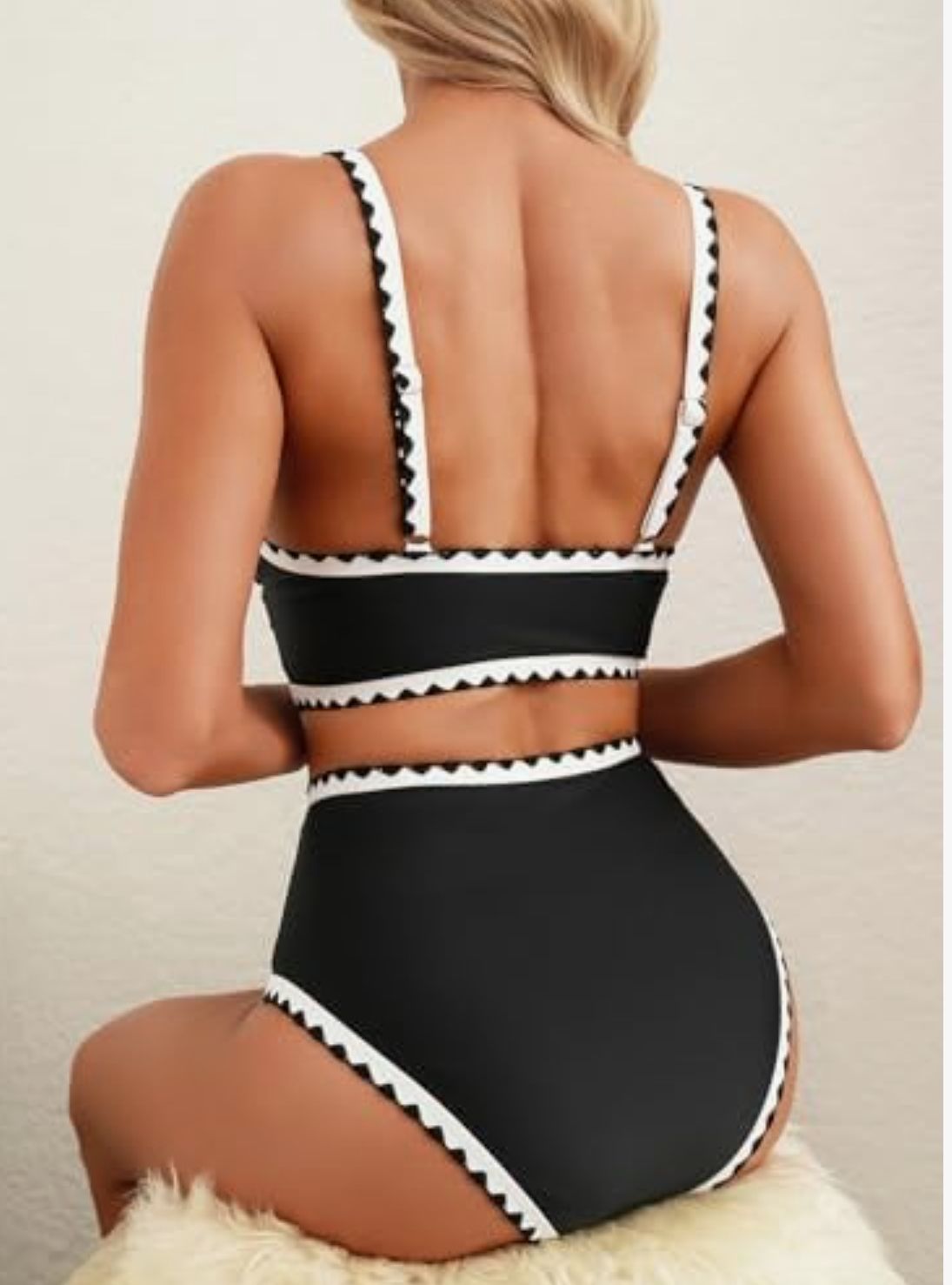 Traje de baño 2 piezas | blanco y negro 