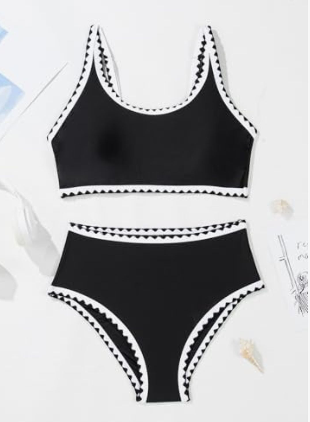 Traje de baño 2 piezas | blanco y negro 