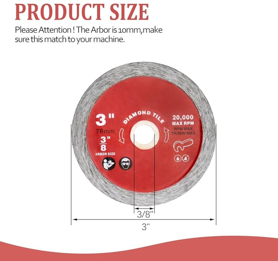 Hoja de azulejo de diamante de 3 pulgadas