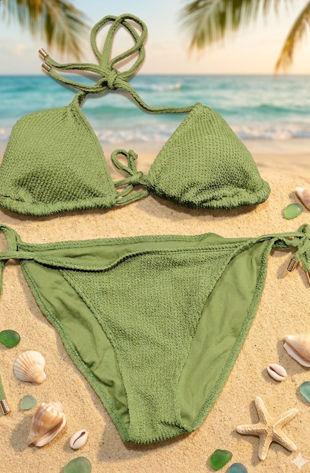 Traje de baño 2 piezas | verde militar