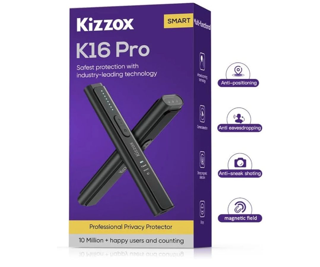 Detector de Cámaras Ocultas K16 Pro | Antiespía RF y Magnético para GPS y Micrófonos | Ideal para Auto, Oficina y Viaje