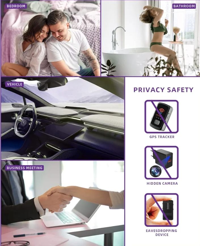 Detector de Cámaras Ocultas K16 Pro | Antiespía RF y Magnético para GPS y Micrófonos | Ideal para Auto, Oficina y Viaje