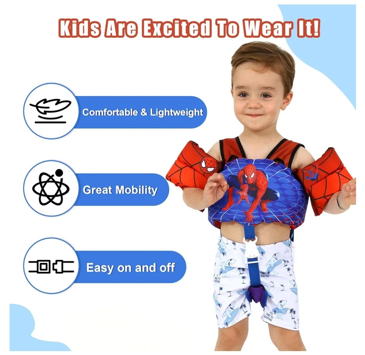 Chaleco de natación para niños pequeños para piscina