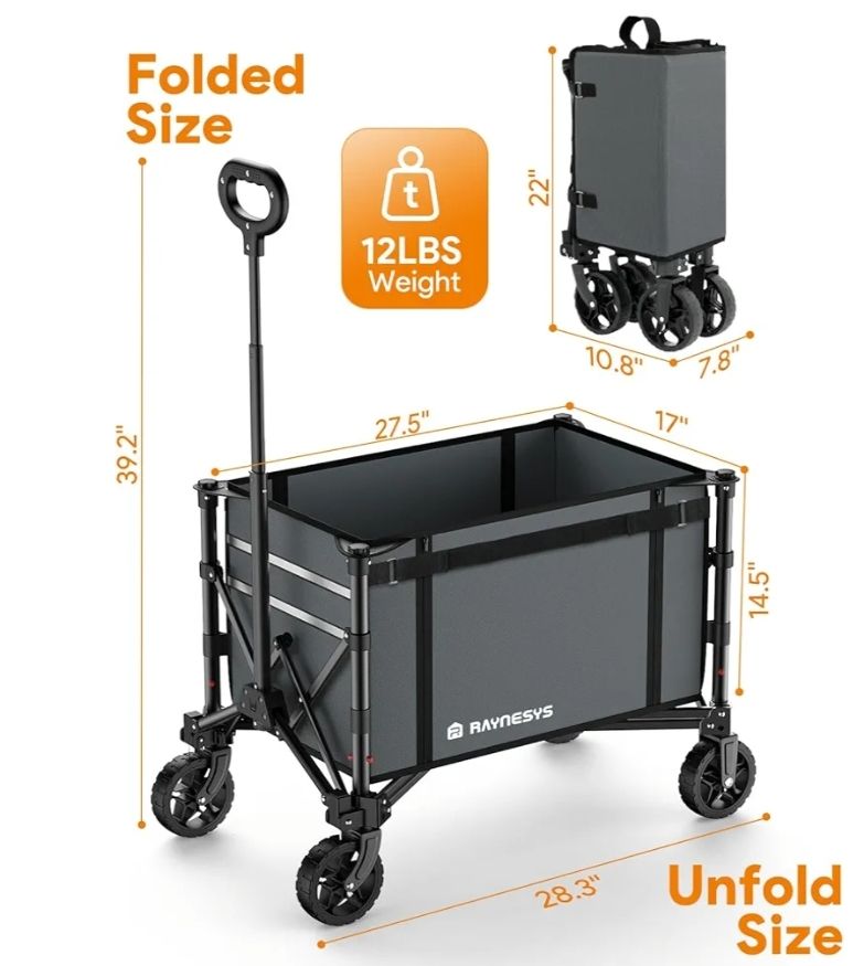 Carro plegable con ruedas de 200 libras 