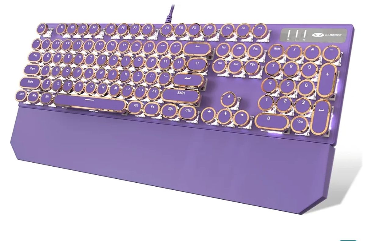  Teclado mecánico para juegos estilo máquina de escribir