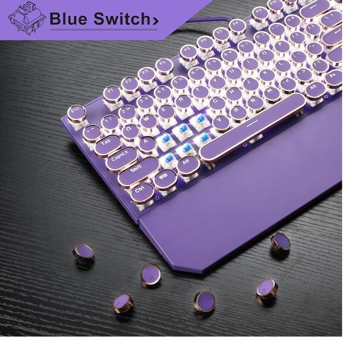  Teclado mecánico para juegos estilo máquina de escribir