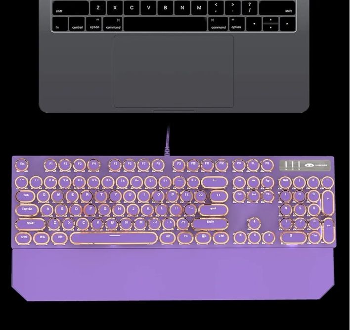  Teclado mecánico para juegos estilo máquina de escribir